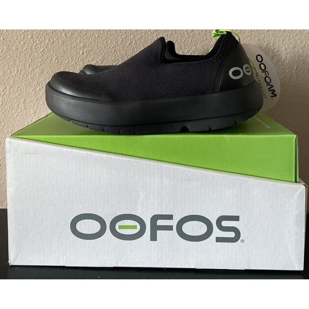 OOFOS OOMG Eezee Low Shoes Womens 5 Black Mesh Comfort Slip On Recovery Sneakers